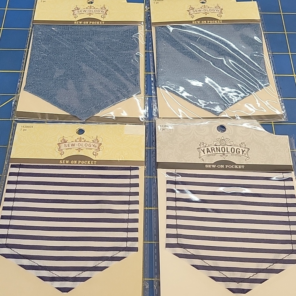 Sew-On Pocket Set of 4 - 3.7" x 4.6" New In Sealed
